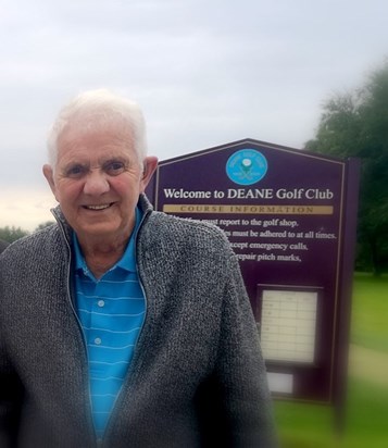 Jack at Deane Golf Club where he played