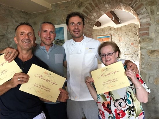 Awarded a cookery certificate in Italy 2017