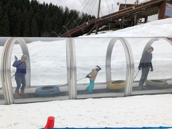 Ski tubing was terrifying but you don't look phased!