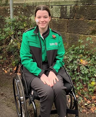 Hannah in her St John’s uniform