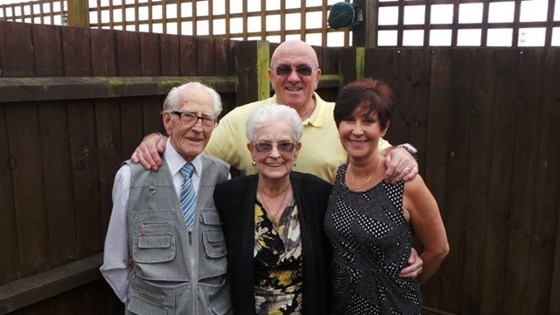 Dad, Ray & me with Mum in Maria & Grahams garden. Happy days xx