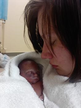 1st picture of Me and Macauley taken when he was just a minute old!