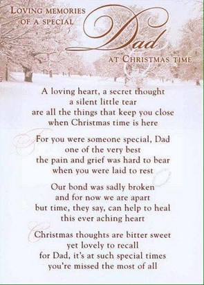 Merry Christmas my darling dad. With all my love from Mel xx