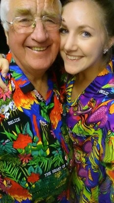 In our crazy shirts, loved your humour gramps x