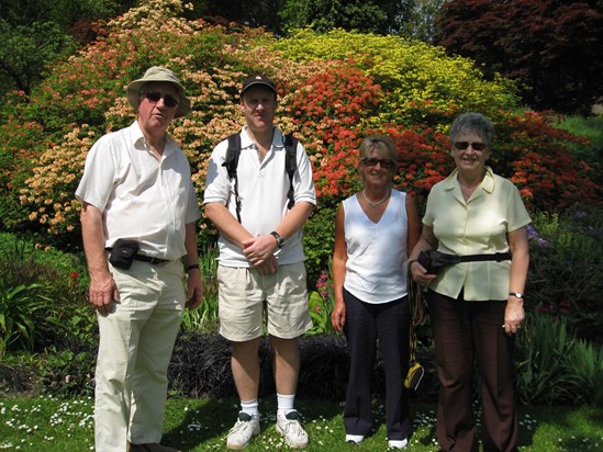 Bob, Sue, Shirley and her son, David on the sponsored walk 