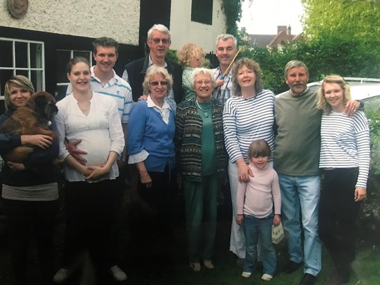 Stuart with his two sisters and family