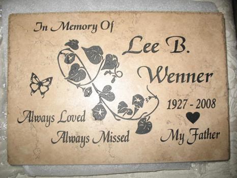 This is Plaque that will be on the ground by Kousa Dogwood tree in our backyard