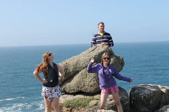 Keith with Zoe and Olivia in Cornwall 2014