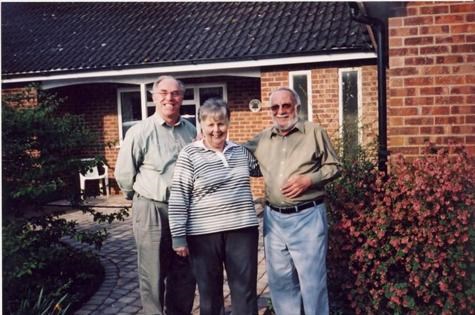 With husband David and Stan, husband of childhood friend Chris Harris