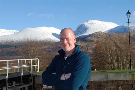 Alongside the Caledonian Canal at Fort William with Ben Nevis in the background - March 2009