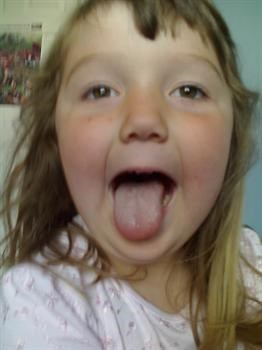 Abbie pulling a funny face