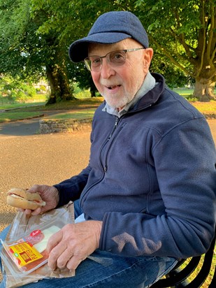 Alan and picnic in Kendal  en route to Orkney. June 21