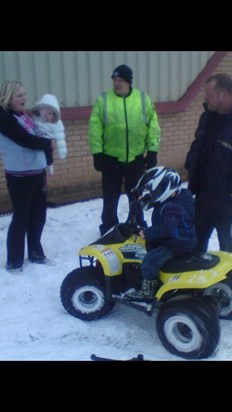 When we took lee on his quad near Christmas. Wish we could have days like this again xx