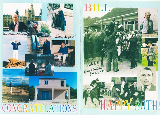 80th Birthday card from a dear friend of Bills.