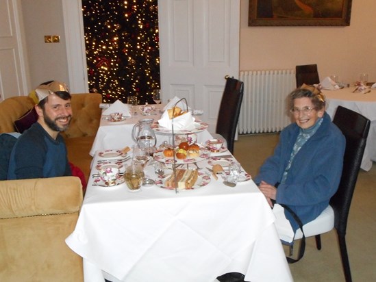 Christmas time treat (Mum and Son, enjoying a Christmas tea)