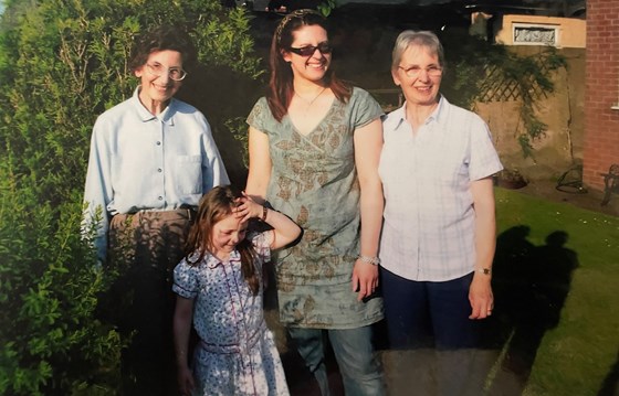 Christine with her sister, daughter and granddaughter.