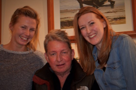 I wonder what Norman had just said to us in this picture. Norman with his two daughters. Emily and promise not to fight...at least for the next few months. Love you always Rebecca x