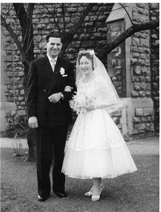 Tony and Barbara on their wedding day
