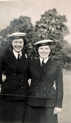 Mary and Doreen looking very proud WRNS