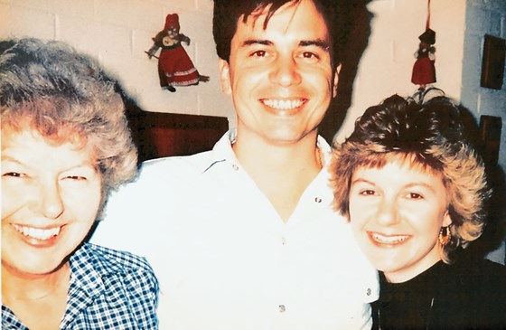 Mum, Chris (with hair!) and Kim