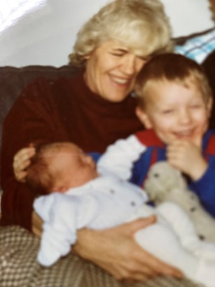 Joy with Luke & newborn Charlotte Feb 14th 1990