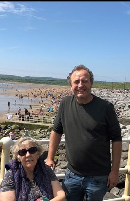 Mum and Dermot by the sea in France probably in Summer 2018