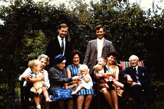 Family gathering, 1966ish, in the garden of Brenda's parents at Westbrook