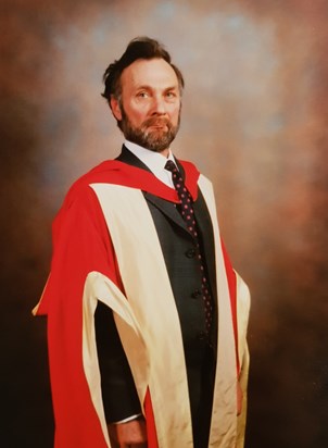 Geoff when he was awarded his DSc in 1994 for his work on potato diseases