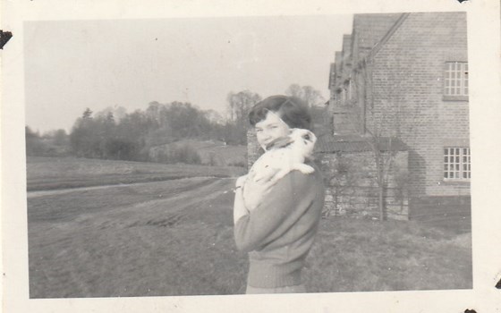 Daphne and bunny Artichoke Dell Chorley Wood early 1950's 