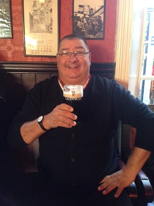 Stuart drinking Guinness on his Stag Do in Dublin November 2016