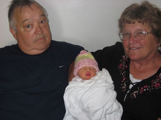 Grandma, Grandpa & baby Maci