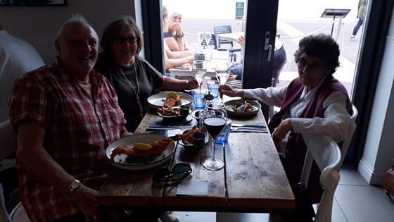 Wonderful lunch which we will now always remember and treasure at The Briny with Pat , Laura and Simon last summer 2019