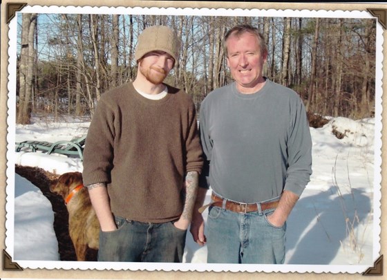 Dennis and his son Phillip at home in Freeport Me