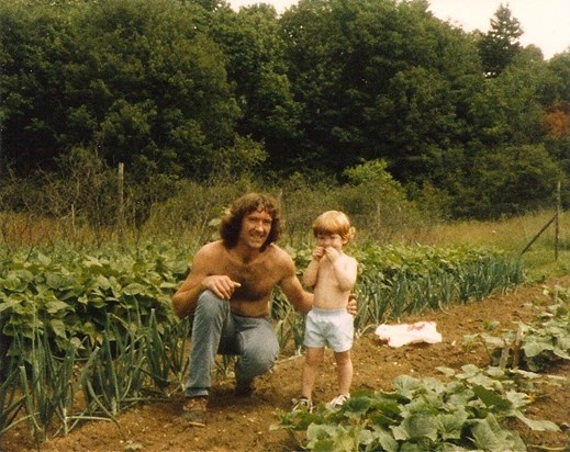 Dennis and Phillip in the garden, Orland.