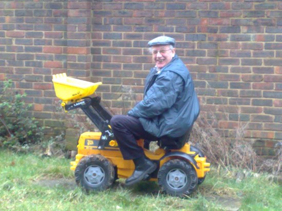 Dad having fun on DeAnne's digger!