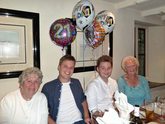 Mum Chris Nick & Margaret at the boys' special birthdays