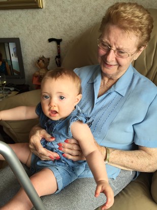 Mum with her first Great Grandaughter Theia