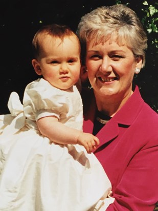Pat with Maddy, her first Grandchild.