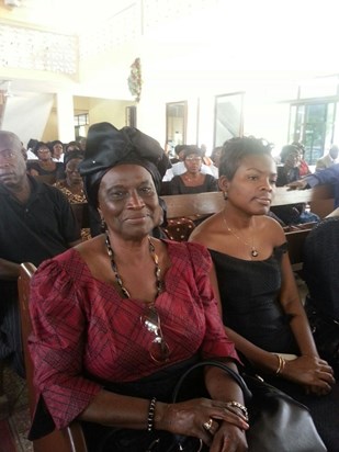 Joke at late Justice Wutoh's funeral, with Maame Kay Stephens.