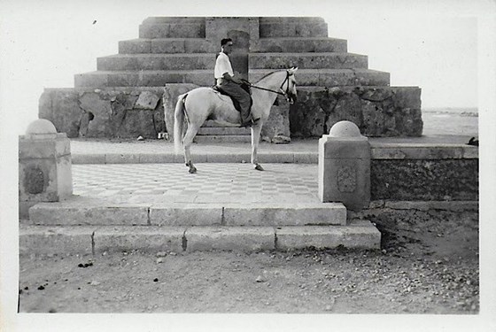 Colin on grey Arabian horse