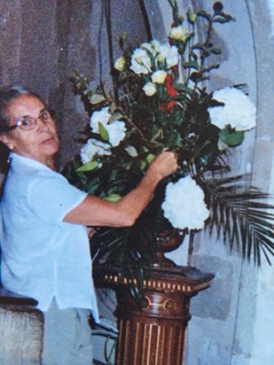 Mum loved doing the flowers for church