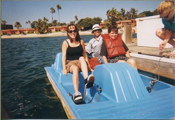 San Diego Bay....paddle boats with mom, Rachel and Eddie