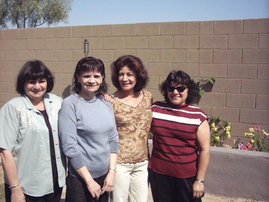 With mom's sisters Helen and Annie, cousin Minnie