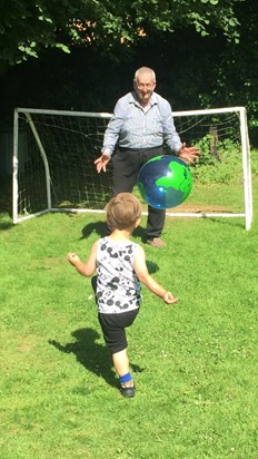 Playing football with Reuben 