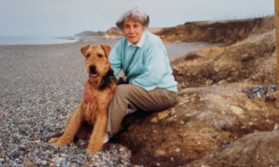 Ruth with her beloved Airedale 'Jamie'