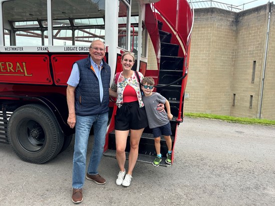 Dad, Laura and Porter at Beaulieu National Motor Museum August 2023