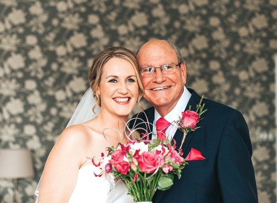 John and Laura on her wedding day, September 2018