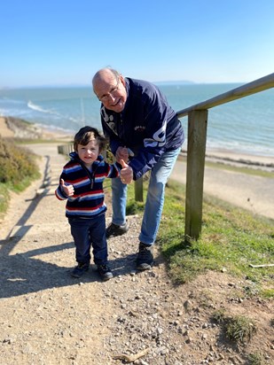 'Poppa Smale' and his Pocket Rocket, Porter at the beach