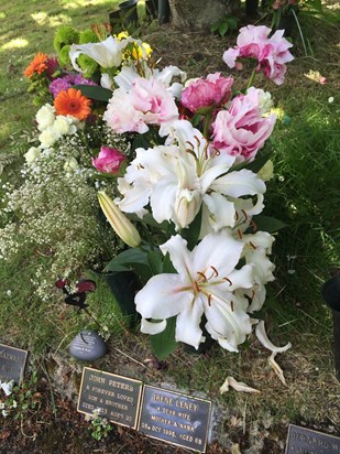 Visiting the Cemetery to lay flowers for John