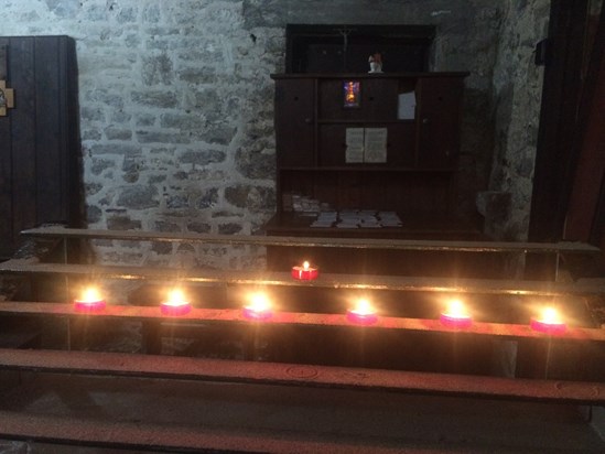 Lit a candle for John today in the chapel at the monastery on Caldey Island xx